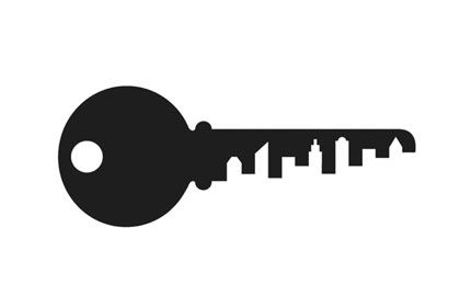 city-key-logo-concept-negative-space